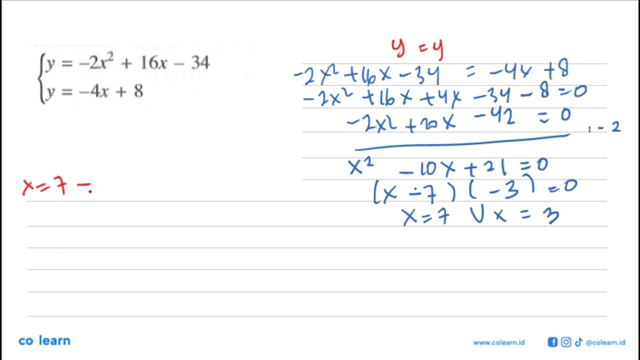 Y 2x 2 16x 34 Y 2x 2 16x 34