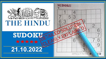 How to Solve 5 Star Hindu  Sudoku Oct 21,  2022 -  Step By Step Solution