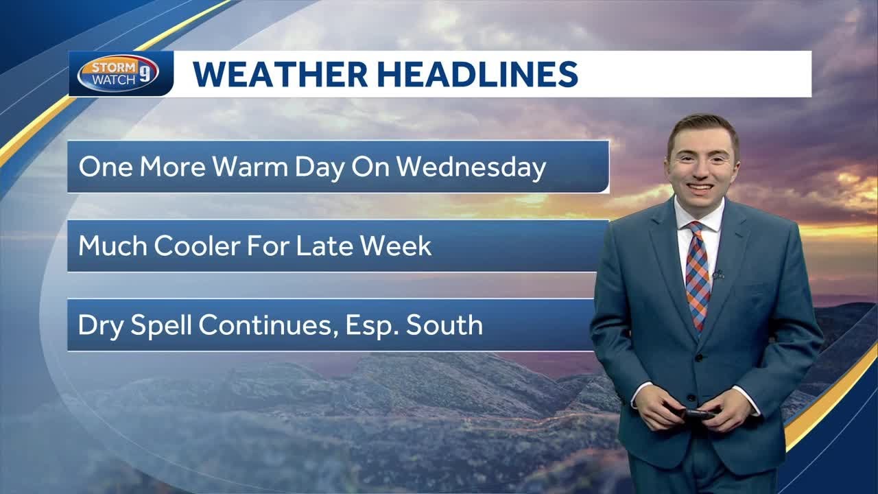 Video: One more warm day ahead for Wednesday - YouTube