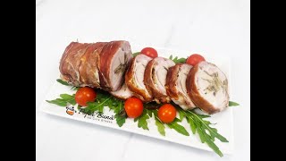 Cu doar 200 g de ciuperci: Muschiulet de porc umplut cu ciuperci - friptura calda sau aperitiv rece