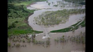 Musselshell River Breaches Bank, Roads Closed