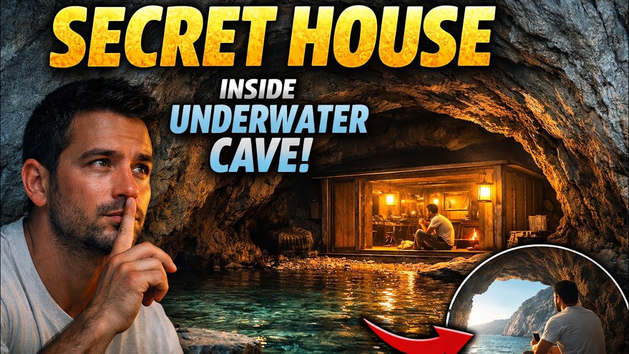 This Man Built a SECRET House Inside an UNDERWATER Cave | ASMR Modern Shelter Build”