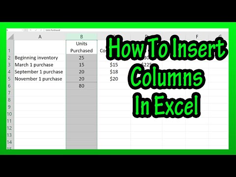 How To Insert Or Add A Column (Or Multiple Columns) In An Excel Spreadsheet Explained