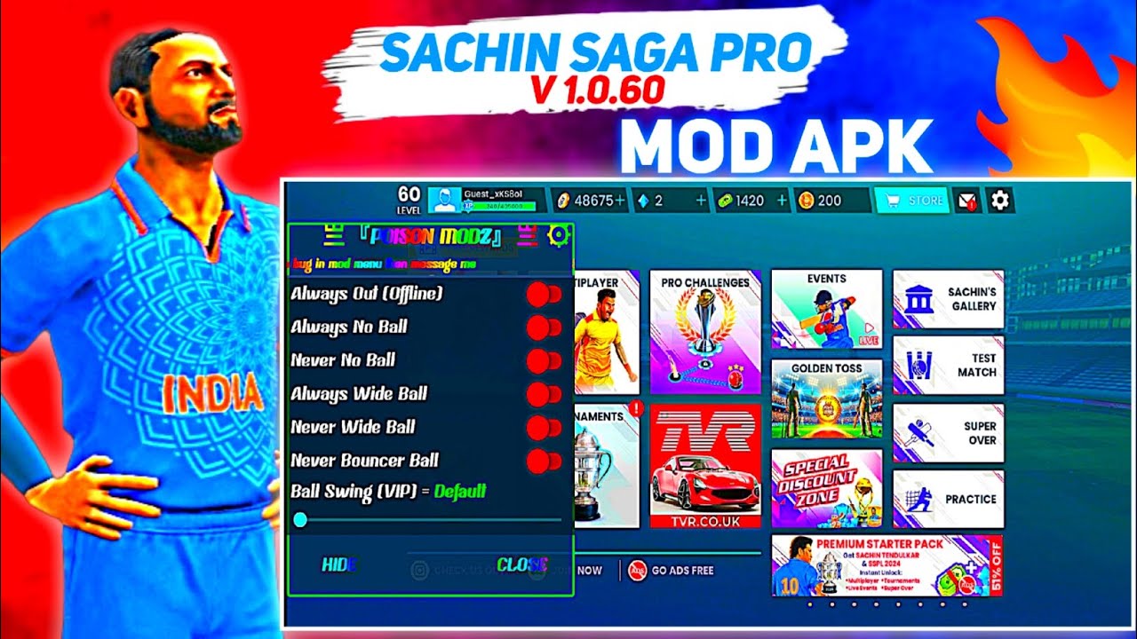 SACHIN SAGA PRO MOD APK 😀💯 LATEST VERSION 🥶🥵 YouTube
