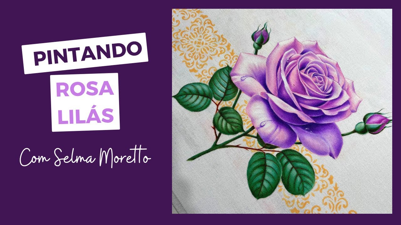 PINTANDO ROSA LILÁS REALISTA EM TECIDO