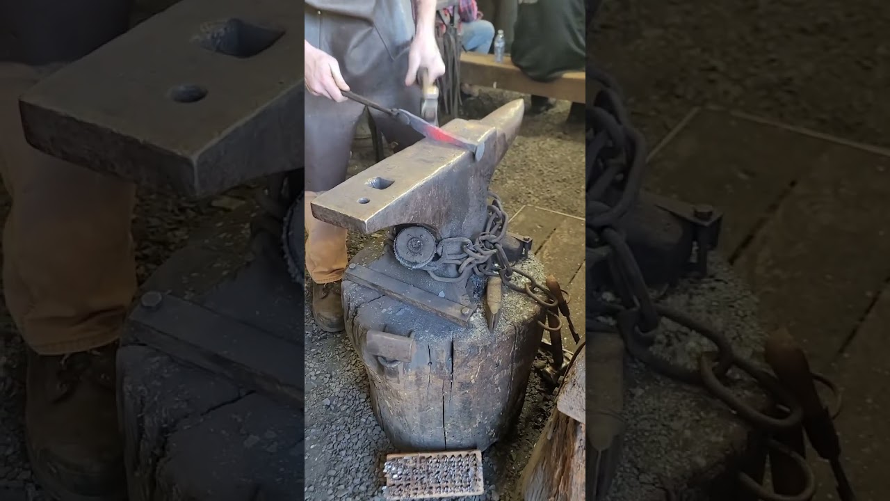 Rail Spike Forged into a knife at the Vancouver Island Blacksmith Association in 