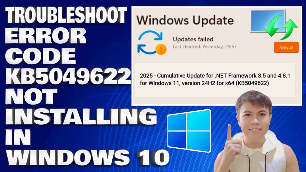 コンピュータ・IT Windows 10 Troubleshooting Troubleshooting Error Code KB5049622 Not Installing in Windows 10