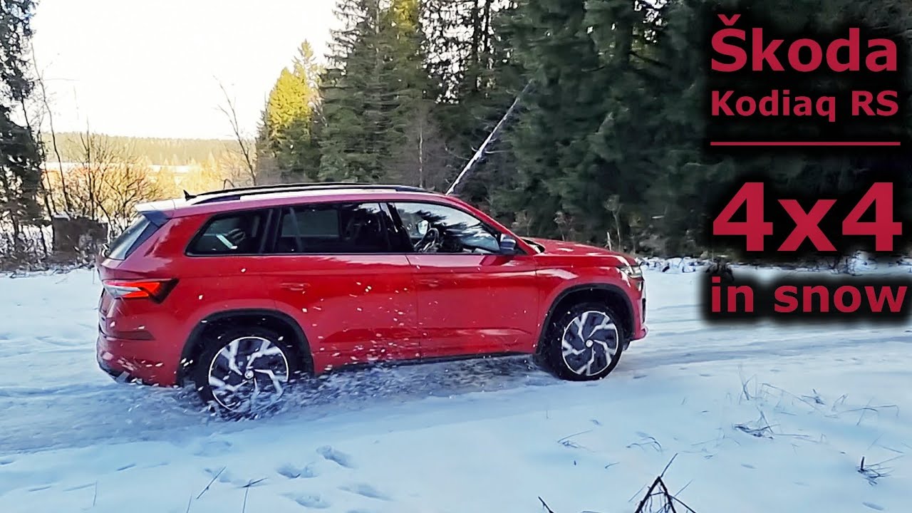 2021 Škoda Kodiaq RS 2.0 TSI  how 4x4 works in snow 
