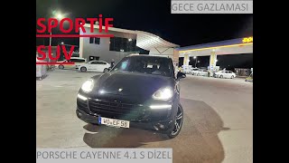 Gece Gazlamasi Sporti̇f Suv Porsche Cayenne 4.2 S Di̇zel Pov Sürüş Pov