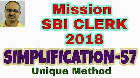 Simplification Questions-57 SBI CLERK (2014) Memory Based #Amar Sir