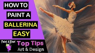 How to paint a ballerina easy - acrylic painting - Ballerina painting tutorial