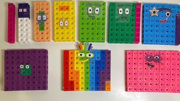 numberblocks 8 times table from MathLink Cubes 넘버블럭스 만들기  マスリンク ナンバーブロックス 數字方塊積木 學習數字九九乘法8的乘法