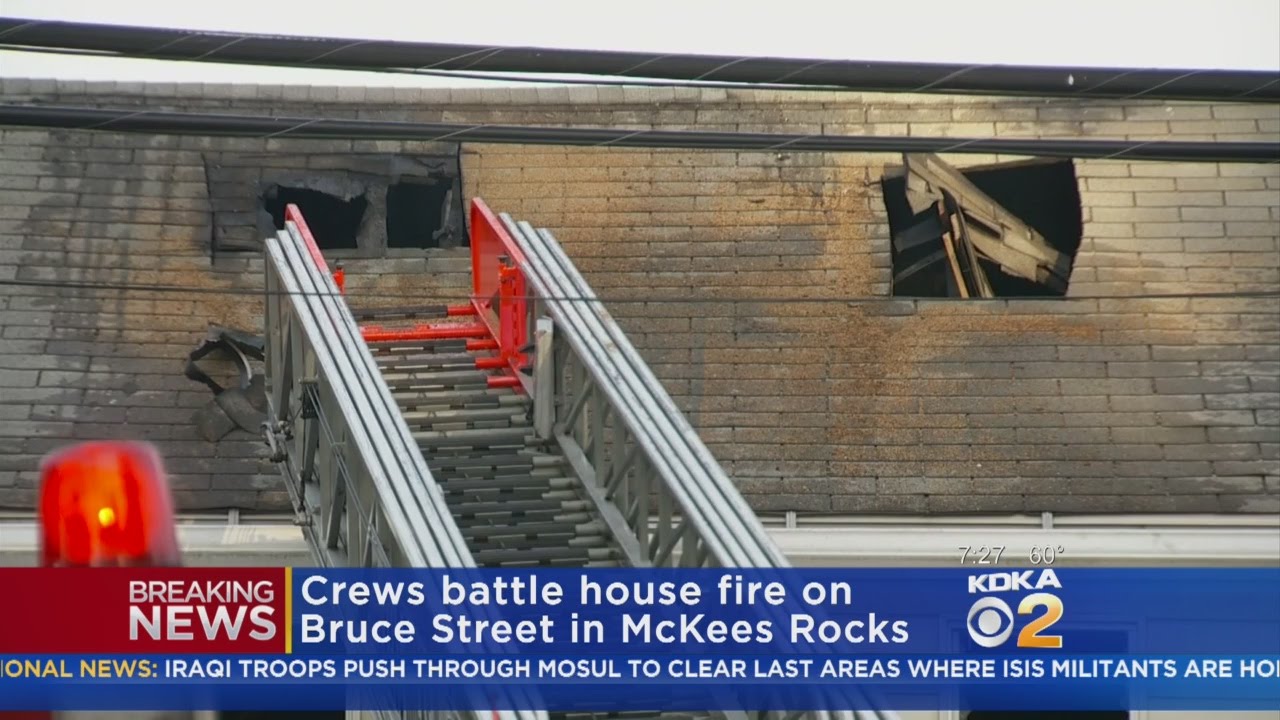 Crews Battle House Fire In McKees Rocks - YouTube