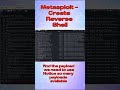 Metasploit - Create Reverse Shell  #cybersecurityforbeginners #kali #networkattack #bugbounty