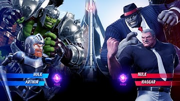 Gladiator Hulk & Arthur vs Hulk & Haggar (Very Hard) - Marvel vs Capcom | 4K UHD Gameplay