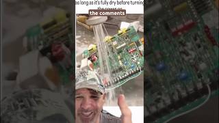 Clean Circuit Board with Water?? #electrician #contractor #handyman