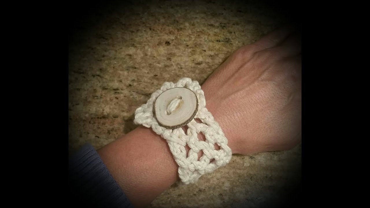 How to crochet a bracelet using cotton yarn - YouTube