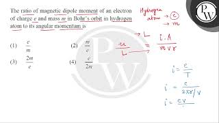The ratio of magnetic dipole moment of an electron of charge \( e \) and mass \( m \) in Bohrs o.