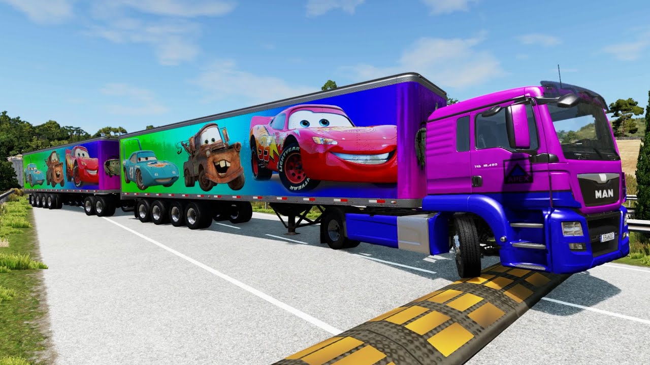 Trucks vs Speed Bumps - BeamNG.Drive