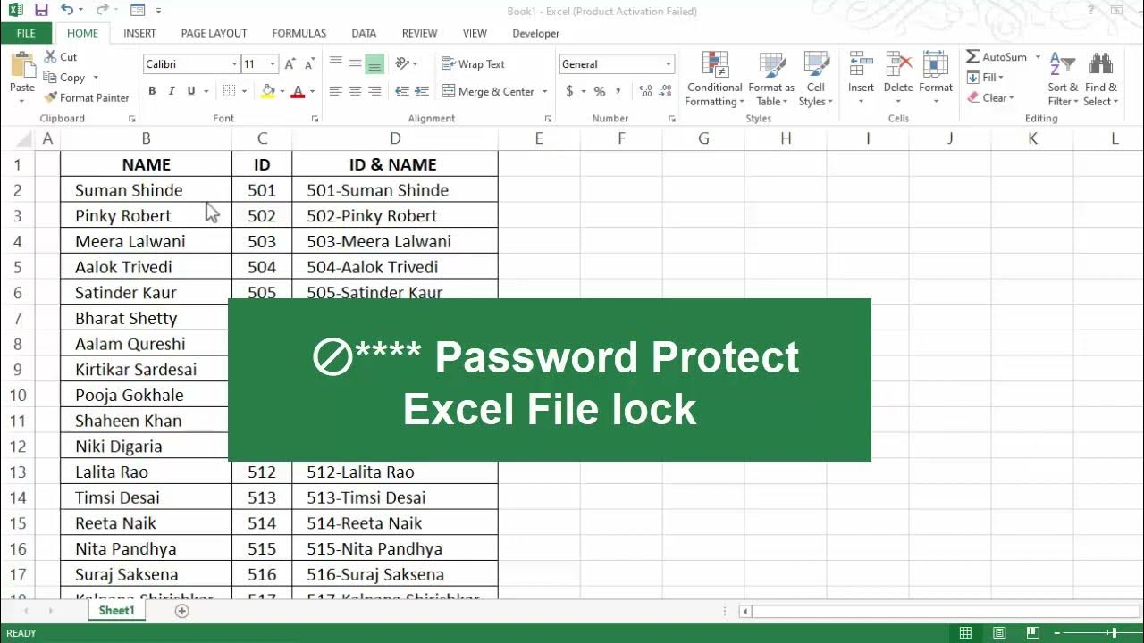 Password protect excel file lock excel file l msexcel protect file