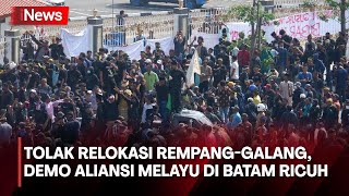 Tolak Relokasi Kampung Tua Rempang-Galang, Aksi Unjuk Rasa Aliansi Melayu Rempang di Batam Ricuh