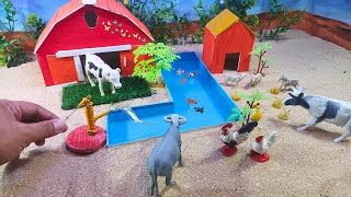 DIY how to make mini Cows, Horse, sheep Farm Diorama - House of Animals -  Cattle Farm House