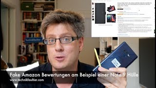 Fake Amazon Bewertungen am Beispiel einer Note 9 Hülle