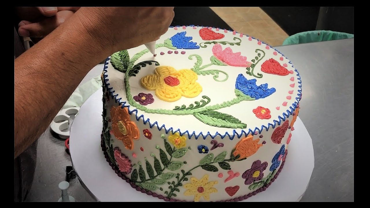 Como Hacer Un Pastel Bordado. Embroidery cake YouTube