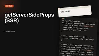 getServerSideProps (SSR) | Next.js Rendering Tutorial