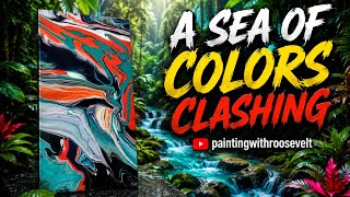 A sea of colors clashing for attention|paintingwithroosevelt