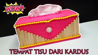 Tempat tisu dari Kardus dan Kain flanel !