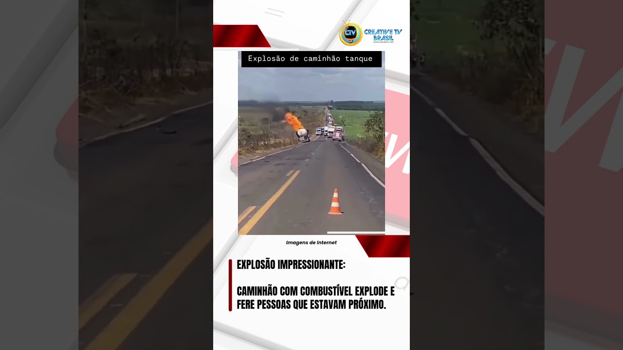 🚨 #Explosão Chocante! Caminhão-tanque pega fogo e assusta a todos! #Acidente #Combustível