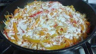 rajas de pimiento a la crema