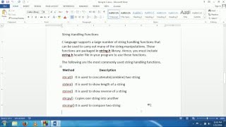 C In Hindi - String Function
