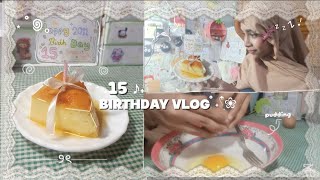 𐙚 Birthday vlog 🐇🍰 | turning { 15 }˖Ი𐑼⋆ | Spent my BDAY Alone 𖦹~ Homemade caramel pudding ʚଓ ּ ֶָ֢.