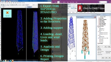 Export from SAP2000 TO STAAD.PRO, Analysis, Design and Report of Mass Comunication Network Stand