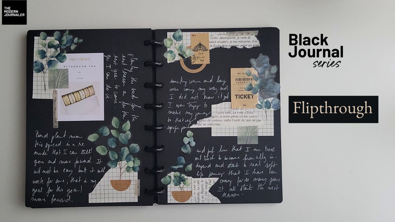 Black Journal Ideas for Beginners | 30 Page Flip Through