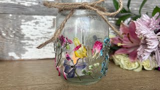 Pressed Flower Mason Jar