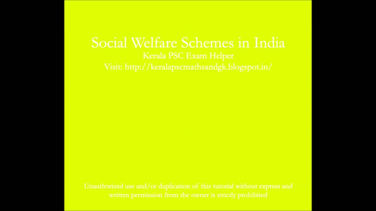 Social Welfare Schemes YouTube