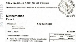 2025 Maths P1 GCE  Q1 - Q11 Fully Explained || Part 1 Must Answer Questions