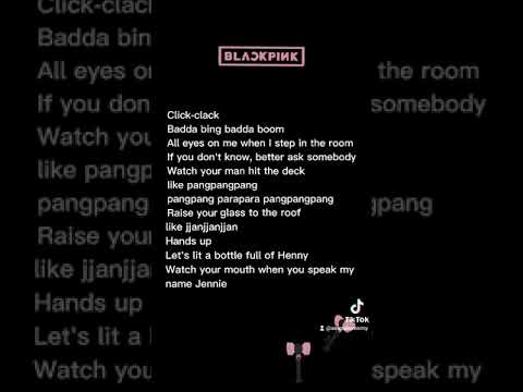 Boombayah English Rap Lyrics- Jennie