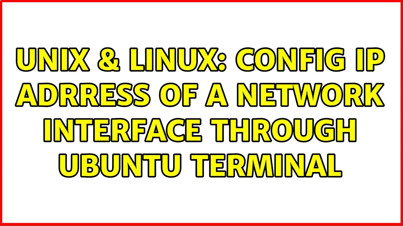 Unix & Linux: config ip adrress of a network interface through ubuntu ...