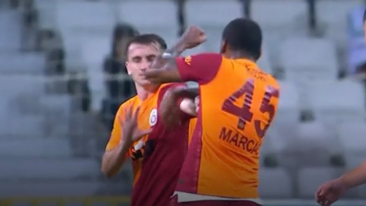 galatasaray s teixeira punches teammate in game against girensuspor youtube