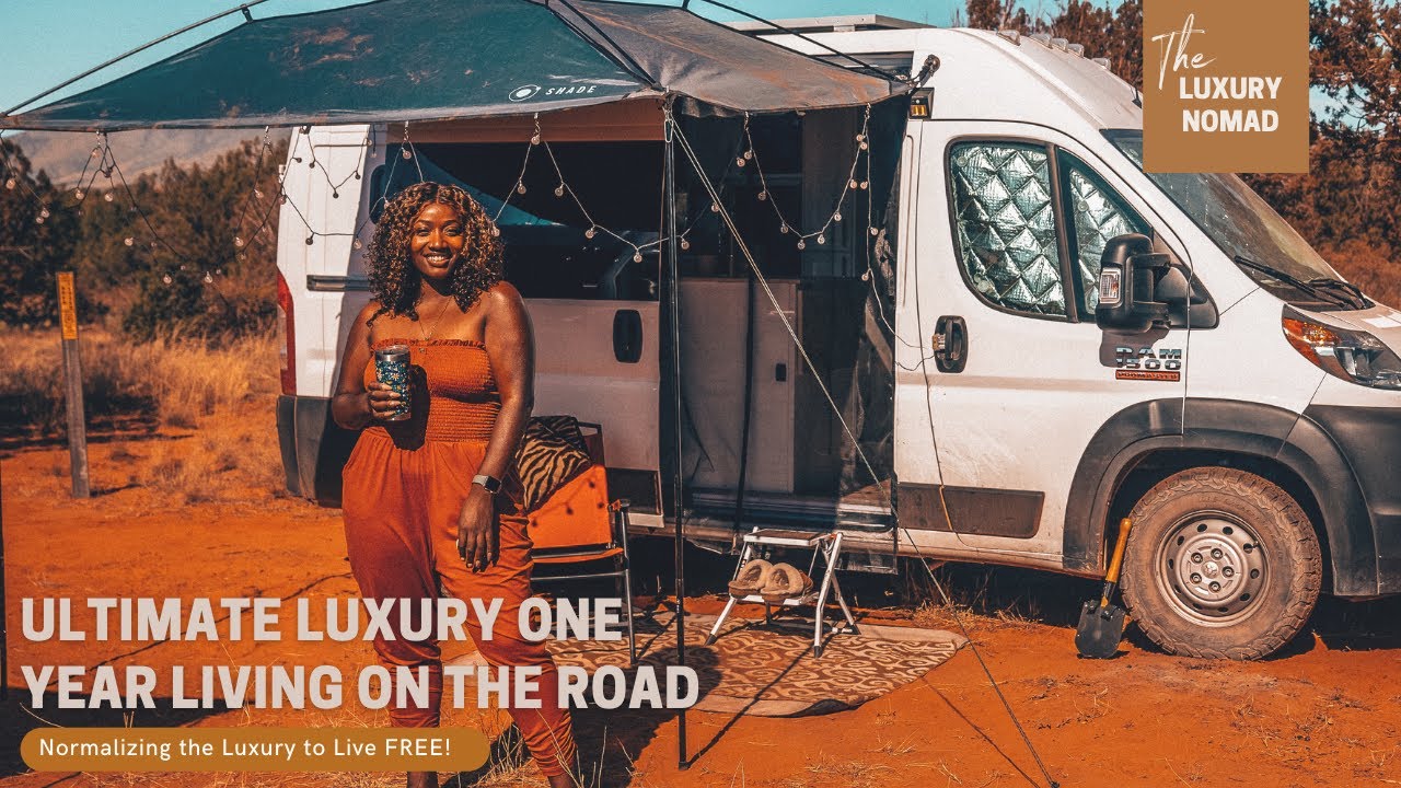 THE Luxury Van Tour + One Year Living on the Road + Solo Female Van ...