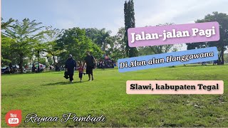 Morning Atmosphere Around Slawi Alunalun  Hanggawana Square