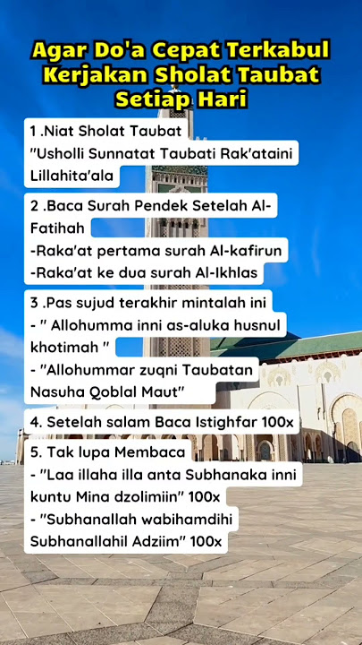 Kerjakan Sholat Taubat agar Do'a Cepat Terkabul  #shorts #taubat #amalan