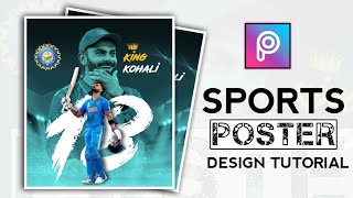 How To Create Professional Sports Poster Design - PicsArt tutorial | @royalchallengersbengaluruYT