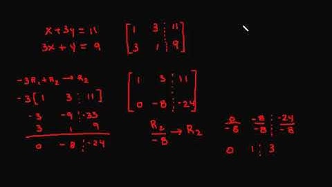 Gauss Jordan Method solving a 2 x 3 augmented matrix