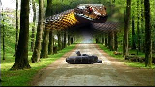 One biggest snake anaconda legends with strong dinosaur godzilla