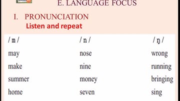 UNIT 2 LANGUAGE FOCUS - PRONUNCIATION ENGLISH 11